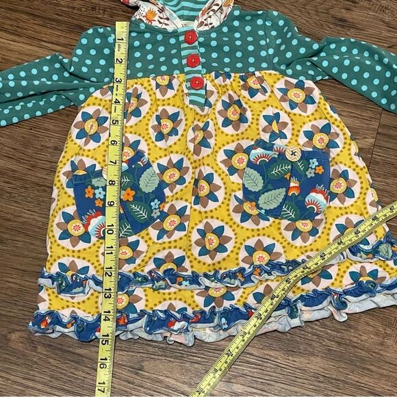 Matilda Jane Baby Bear Hoodie Dress Floral Polkadot Ruffle Size 12-18 Months - Picture 9 of 12